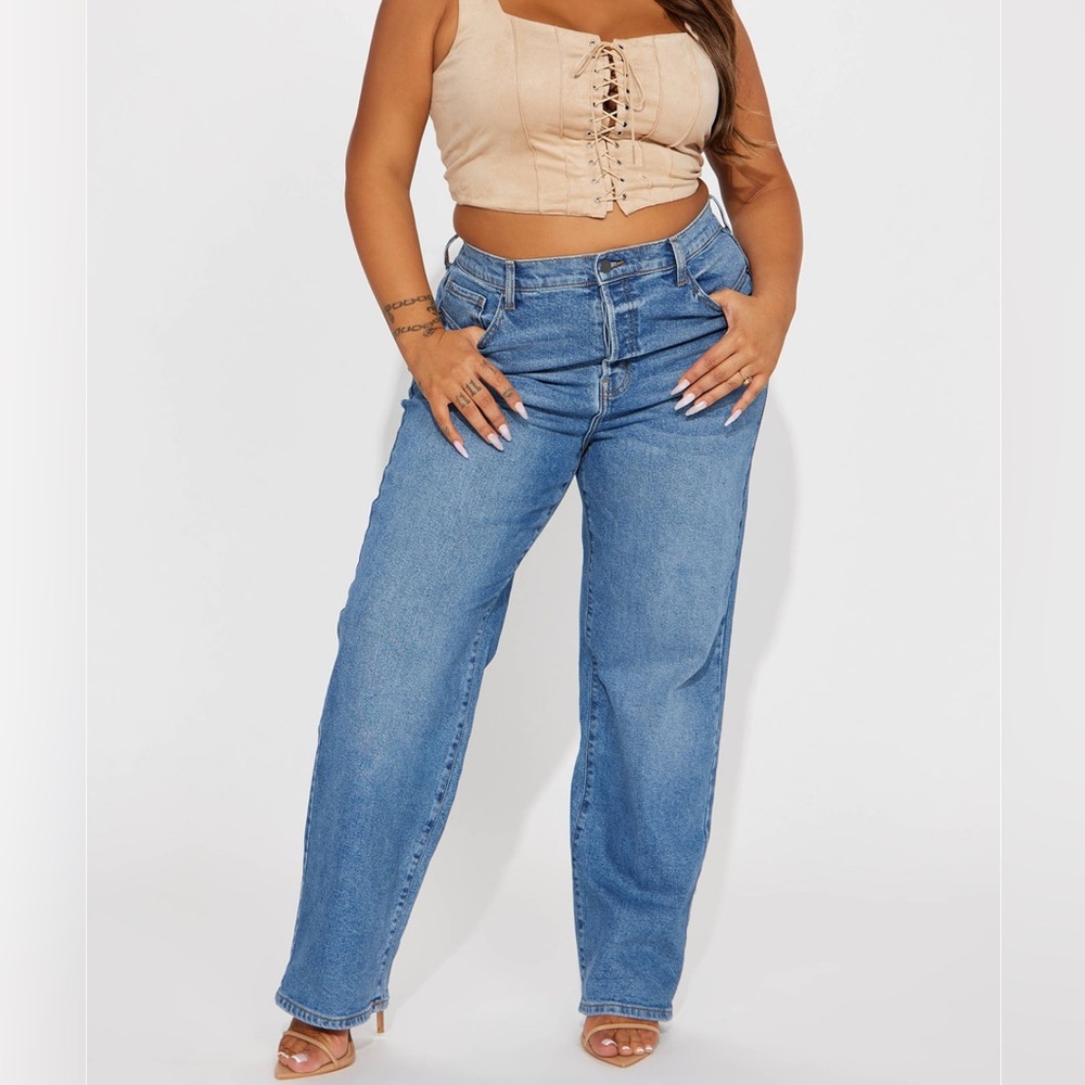 High Rise Straight Leg Jeans - Picture 2 of 3